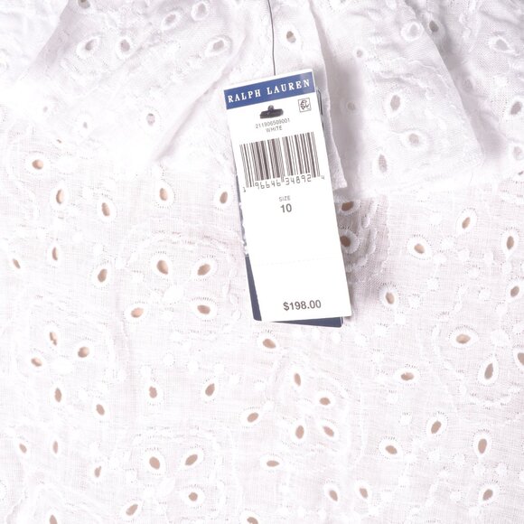 Polo Ralph Lauren Ruffled Linen Eyelet Blouse - Picture 8 of 8